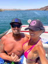 Load image into Gallery viewer, Black Flatbill Trucker Hats with Mesh back