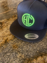 Load image into Gallery viewer, Black Flatbill Trucker Hats with Mesh back