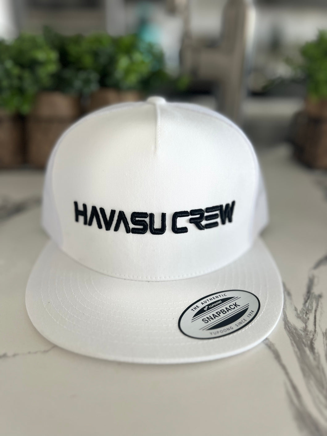 White trucker hat