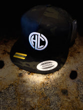 Load image into Gallery viewer, Black Flatbill Trucker Hats with Mesh back
