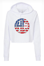 Load image into Gallery viewer, Red, White and Crew Cropped Hoodie
