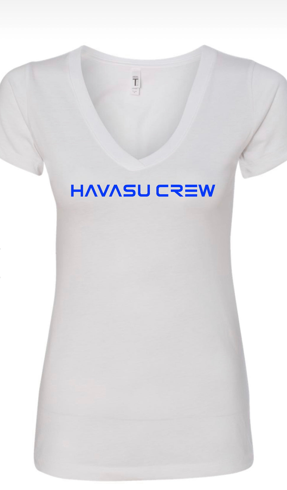 Blue HAVASU CREW text Women's Tops