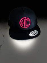 Load image into Gallery viewer, Black Flatbill Trucker Hats with Mesh back
